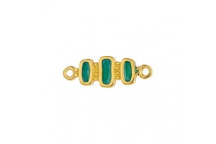 Rectangle Link - Gold Green 22,5x8mm - 1pc