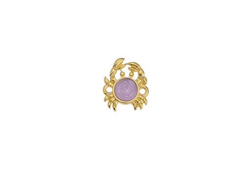 Crab Link - Gold Lilac 13,2x15,7mm - 1pc