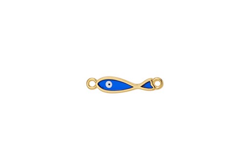 Fish Sardine Link - Gold Blue 22,6x5mm - 1pc