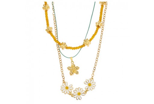 Daisy Link - Gold White Yellow 19x15mm - 1pc 2