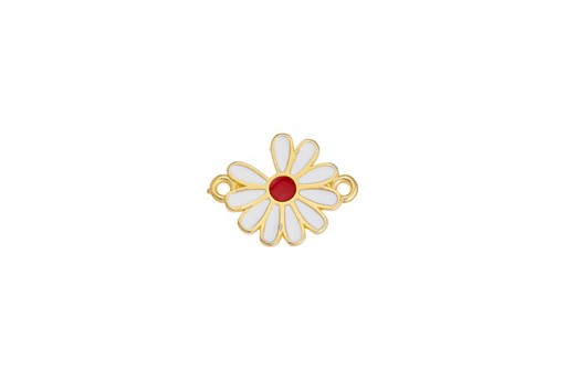 Link Margherita - Oro-Bianco-Rosso 19x15mm - 1pz