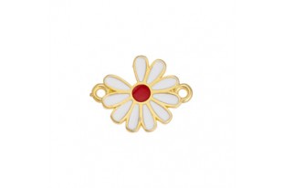 Link Margherita - Oro-Bianco-Rosso 19x15mm - 1pz