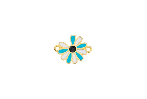 Daisy Link - Gold White Black 19x15mm - 1pc