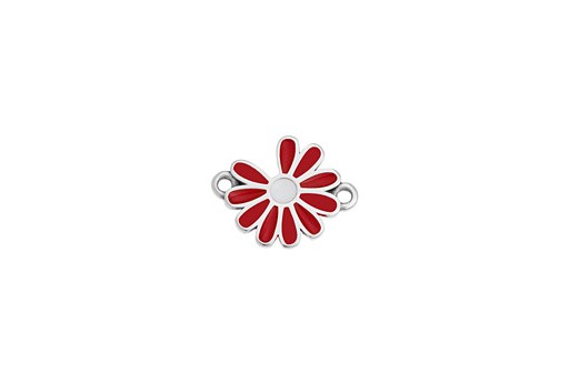 Daisy Link - Silver Red 19x15mm - 1pc
