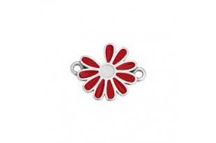 Daisy Link - Silver Red 19x15mm - 1pc