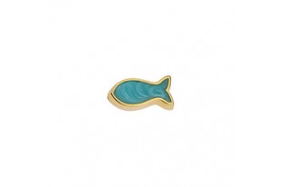 Through Hole Bead - Little Fish - Gold Jade 6,4x12,4mm - 1pc