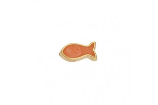 Through Hole Bead - Little Fish - Gold Coral 6,4x12,4mm - 1pc