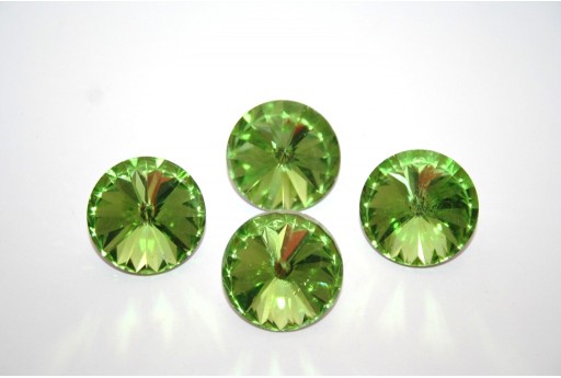 Cabochon Rivoli Tondo Cristallo - Verde Chiaro 18mm - 4pz