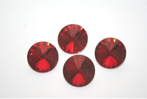 Cabochon Rivoli Tondo Cristallo - Rosso 18mm - 4pz