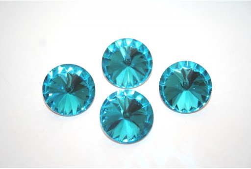 Cabochon Rivoli Tondo Cristallo - Aquamarine 18mm - 4pz