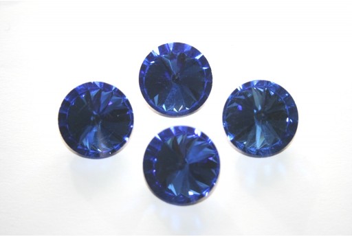 Rivoli Round Glass Cabochons - Blue 18mm - 4pcs