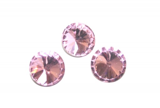 Rivoli Round Glass Cabochons - Pink 18mm - 4pcs