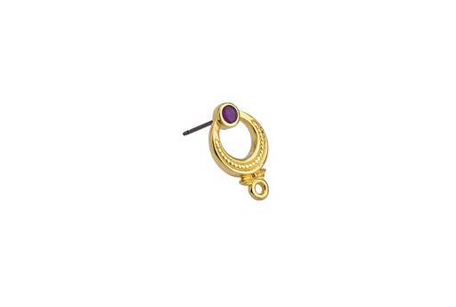 Base Orecchino Donut - Oro Viola 2,1x16,6mm - 2pz