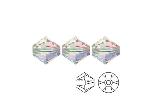 Bicone 5328 - Crystal AB 2X 3mm - 20pcs