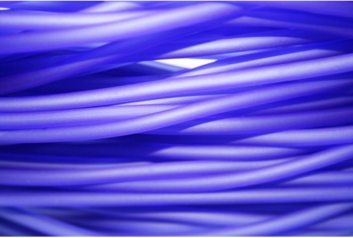 Hollow Rubber Cord Opaque Purple 4mm - 1m