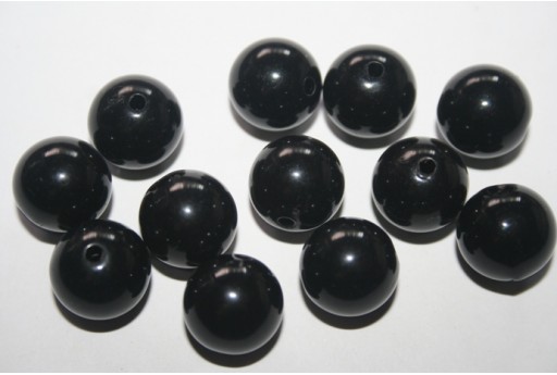 Acrylic Beads Black Round 16mm - 20pz