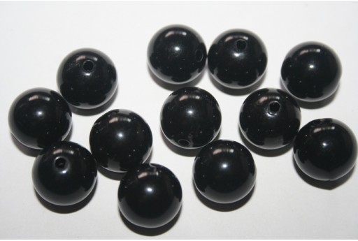 Perline Acrilico Nero Tondo 16mm - 20pz