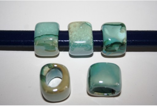 Perline Regaliz in Ceramica Verde 18x16mm - 2pz