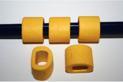 Regaliz Ceramic Slider Beads Yellow 18x16mm - 2pcs