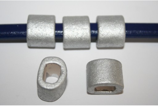 Regaliz Ceramic Slider Beads Silver 18x16mm - 2pcs