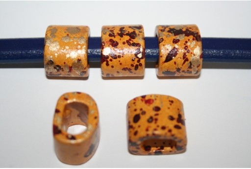 Regaliz Ceramic Slider Beads Yellow 19x15mm - 2pcs