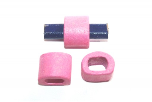 Regaliz Ceramic Slider Beads Pink 19x15mm - 2pcs