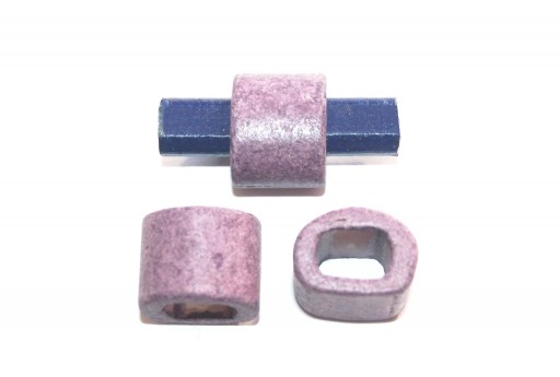 Regaliz Ceramic Slider Beads Lilac 19x15mm - 2pcs
