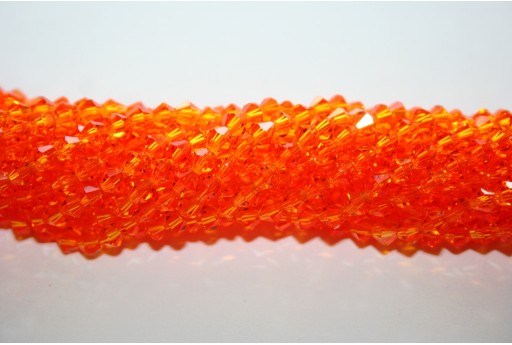 Chinese Crystal Beads Bicone Orange 4mm - 100pcs