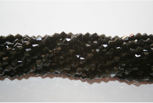 Chinese Crystal Beads Bicone Black 4mm - 86pcs