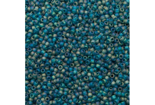 Rocailles Toho Seed Beads Transparent Rainbow Frosted Teal 15/0 - 10g