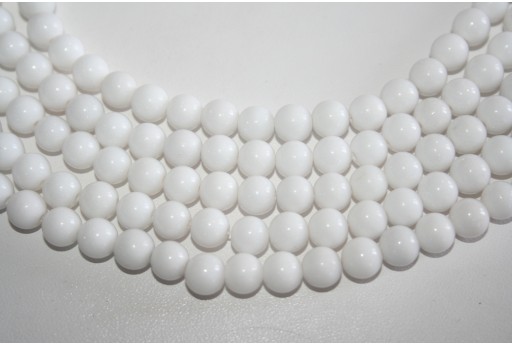 Mashan Jade Round Gemstones White 8mm - 46pcs