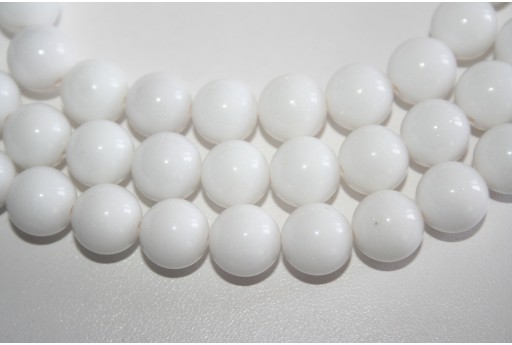 Mashan Jade Round Gemstones White 12mm - 32pcs