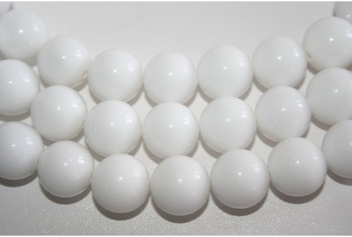 Mashan Jade Round Gemstones White 14mm - 28pcs