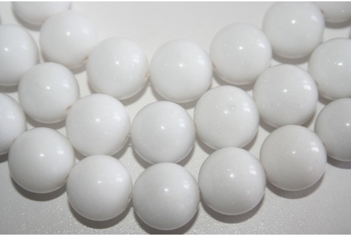 Mashan Jade Round Gemstones White 16mm - 24pcs