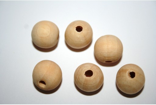 Natural Wooden Beads to Cover Round 14mm -20pcs