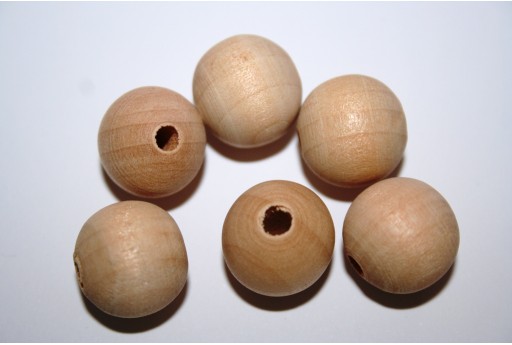 Natural Wooden Beads to Cover Round 16mm -18pcs