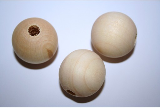 Natural Wooden Beads to Cover Round 25mm - 8pcs