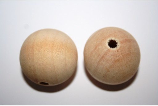 Natural Wooden Beads to Cover Round 30mm - 5pcs