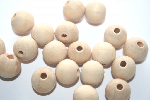 Perline Naturali in Legno da Rivestire Tondo 12mm - 25pz