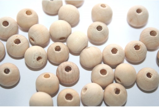 Natural Wooden Beads to Cover Round 10mm - 30pcs