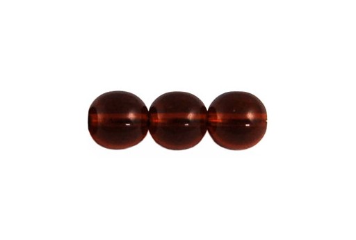 Czech Round Beads Dark Topaz 8mm - 30pcs