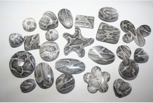 Perline Acrilico Grigio Olivona 25x19mm - 5Pz 2