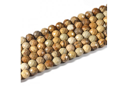 Pietre Dure Jasper Picture Tondo Sfaccettato 6mm - 60pz-perlinebijoux.com-