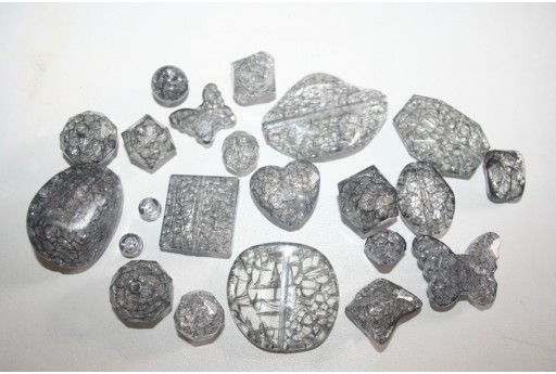 Perline Acrilico Grigio Cracked Rondella 5x8mm - 30pz 2