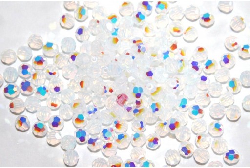Perline Round 5000 Swarovski White Opal AB 6mm - 5pz