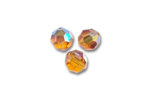 Round Swarovski 5000 Topaz AB 8mm - 4pcs