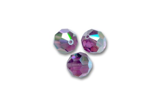 Round Swarovski 5000 Amethyst AB 8mm - 4pcs