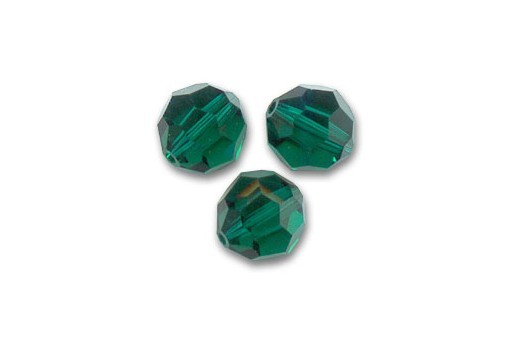 Round Swarovski 5000 Emerald AB 8mm - 4pcs