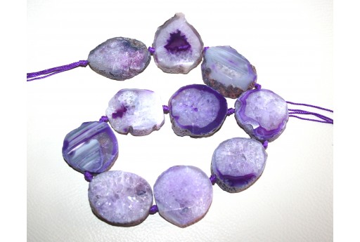 Pietra Dura di Agata Viola Sasso circa 18x30mm - 1pz
