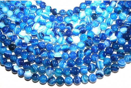 Pietre Dure Agata Striata Blue Tondo 14mm - 2pz